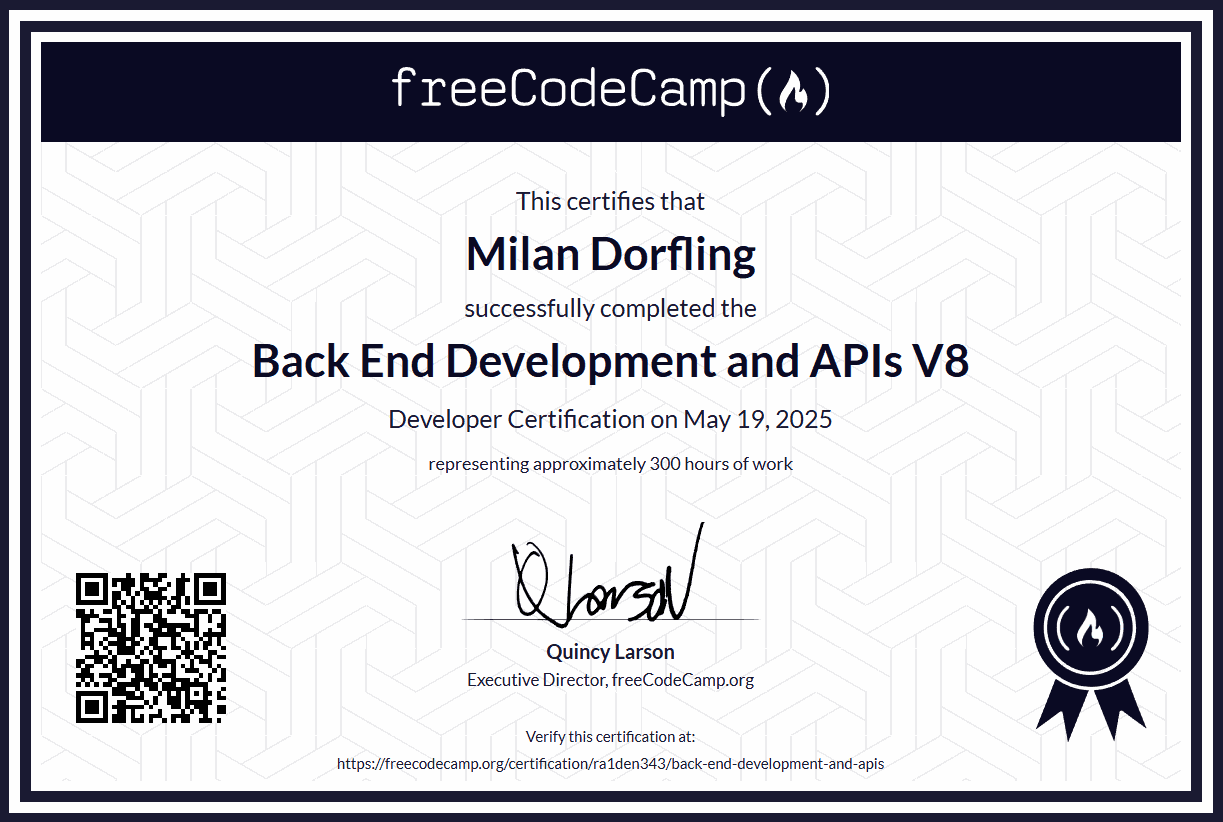 Back End Development and APIs
