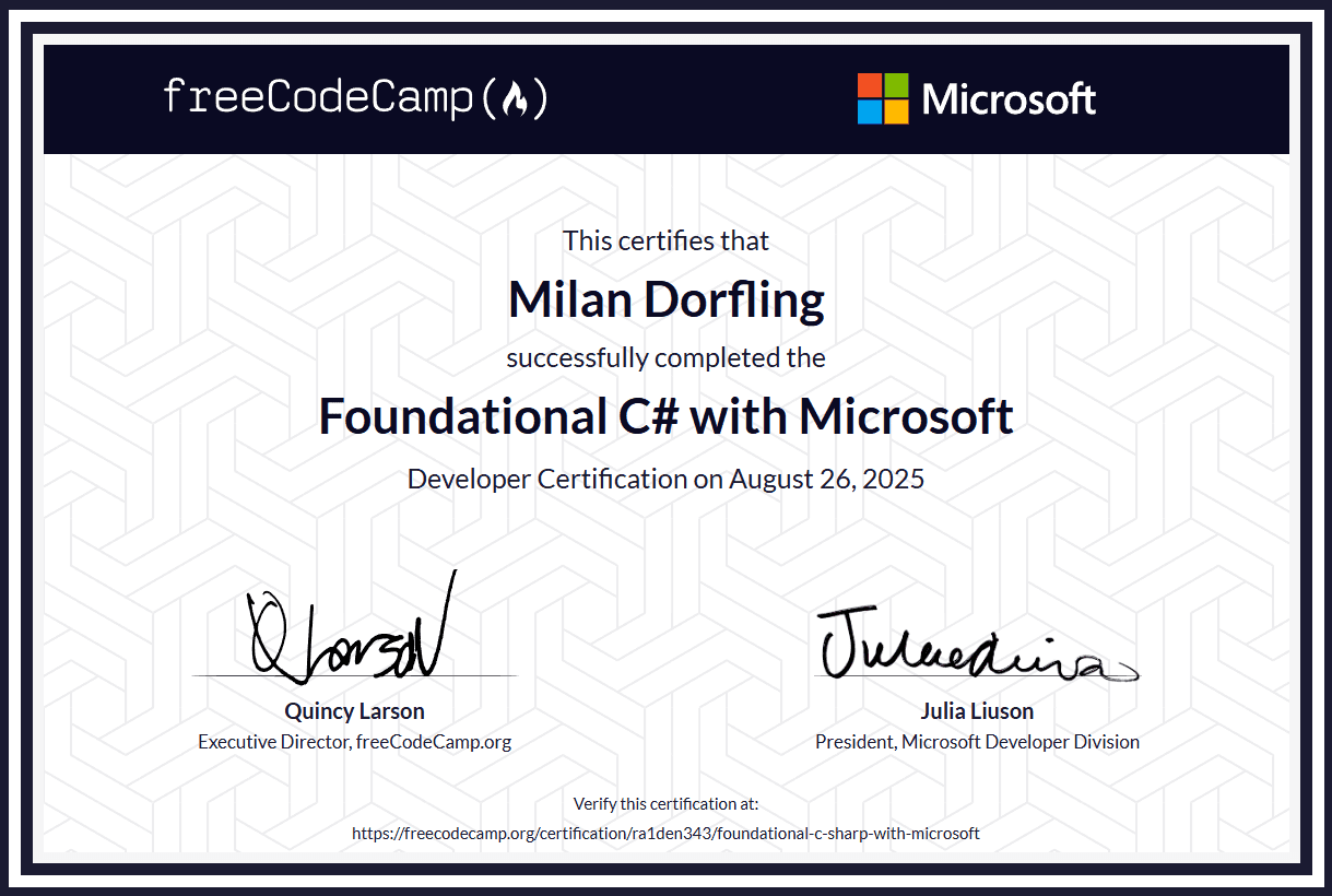Foundational C# with Microsoft